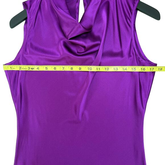 VERONICA BEARD Maelle Draped Purple Stretch Silk Mini Dress - Picture 6 of 8